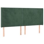 vidaXL Tête de lit à LED Vert foncé 163x16x118/128 cm Velours