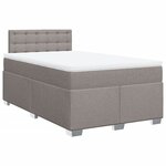vidaXL Sommier à lattes de lit avec matelas Taupe 120x200 cm Tissu