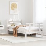 vidaXL Cadre de lit avec tête de lit sans matelas blanc 75x190 cm