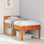 vidaXL Cadre de lit sans matelas cire marron 90x190 cm bois pin massif