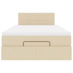 vidaXL Cadre de lit ottoman avec matelas crème 120x200cm tissu