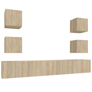 vidaXL Ensemble de meubles TV 6 Pièces Chêne sonoma Bois d'ingénierie