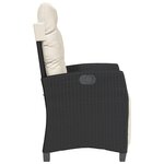 vidaXL Chaise inclinable de jardin et repose-pied noir résine tressée