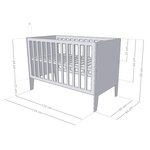 Lit évolutif bébé à barreaux bois vernis 60 x 120 cm