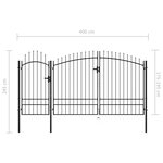 vidaXL Portail de jardin Acier 2 45 x 4 m Noir