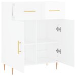vidaXL Buffet Blanc brillant 69 5x34x90 cm Bois d'ingénierie