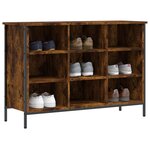 vidaXL Armoire à chaussures chêne fumé 100x35x70 cm bois d'ingénierie
