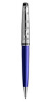 WATERMAN Expert Deluxe stylo bille, bleu avec capuchon ciselé, Attributs palladium, recharge bleue pointe moyenne, écrin