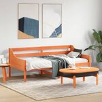 vidaXL Lit de jour sans matelas cire marron 90x190 cm bois pin massif