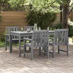 vidaXL Chaise de jardin. 4 Pièces Gris clair 65.5 x 55.5 x 88cm Plastique