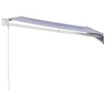 vidaXL Auvent rétractable bleu et blanc 3x2 5 m tissu et aluminium