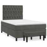 vidaXL Sommier à lattes de lit et matelas gris foncé 120x190cm velours