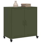 vidaXL Buffet vert olive 68 5x39x72 cm acier laminé à froid