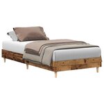 vidaXL Cadre de lit sans matelas vieux bois 90x200 cm bois ingénierie