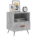 vidaXL Table de chevet gris béton 40x35x47 5 cm bois d’ingénierie
