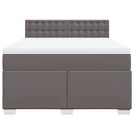 vidaXL Sommier à lattes de lit avec matelas Gris 140x200 cm Similicuir