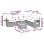 vidaXL Salon de jardin 7 Pièces avec coussins noir résine tressée