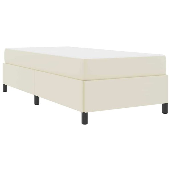 vidaXL Cadre de lit avec matelas Crème 100 x 200 cm Faux cuir