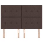vidaXL Tête de Lit LED avec tête de lit Marron foncé 160 cm tissu