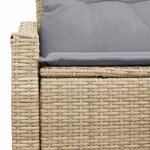 vidaXL Canapé de jardin avec coussin Beige 123 x 62 x 69 cm polyrotin