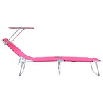 vidaXL Transat 2-personne 2 Pièces Rose 58 x 188 x 77cm tissu