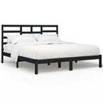 vidaXL Cadre de lit sans matelas noir bois massif 200x200 cm
