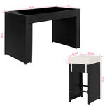 Tectake salon de jardin ibiza 6 places avec 2 sets de housses + housse de protection - noir