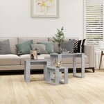 vidaXL Tables gigognes 3 Pièces Gris béton Bois d'ingénierie