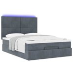 vidaXL Cadre de lit ottoman avec matelas gris foncé 140x200 cm velours