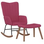 vidaXL Chaise à bascule avec repose-pied Rouge bordeaux Velours