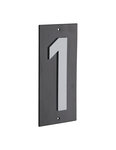 THIRARD - Plaque de signalisation 1  marquage blanc sur fond noir  panneau ABS à visser  56x120mm - THIRARD