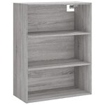 vidaXL Buffet haut Sonoma gris 69 5x34x180 cm Bois d'ingénierie