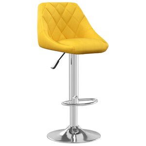 vidaXL Tabouret de bar Jaune moutarde Velours