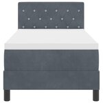 Lit Box Spring vidaXL avec Matelas & LED Gris Foncé 80x200 cm Velours