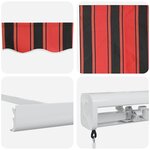 vidaXL Auvent Rétractable Rouge et Noir 450 × 300 cm Tissu et Métal