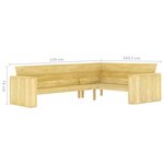 vidaXL Banc d'angle de jardin 239 cm Bois de pin imprégné