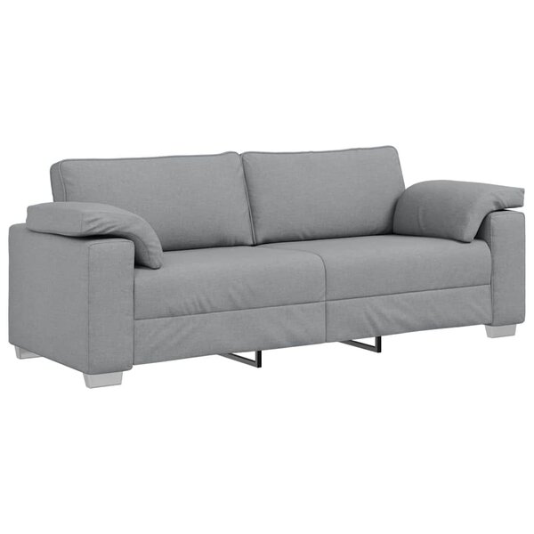 vidaXL Canapé avec coussin Gris clair 219 x 77 x 82 cm tissu