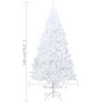 vidaXL Arbre de Noël artificiel pré-éclairé et boules blanc 180 cm PVC