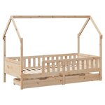 vidaXL Cadre de lit enfants avec tiroirs sans matelas 90x200 cm bois