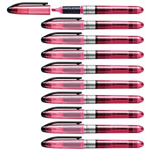 Surligneur NAVIGATOR de poche Pointe Biseautée rose x 10 STABILO
