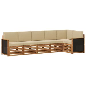 vidaXL Ensemble de canapé d'angle avec coussin 5 Pièces Naturel