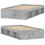 vidaXL Cadre de lit gris béton 90x200 cm