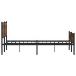 vidaXL Cadre de lit en métal sans matelas chêne marron 180x200 cm
