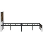 vidaXL Cadre de lit en métal sans matelas chêne fumé 137x190 cm
