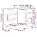 vidaXL Cabinet de Lavabo avec stockage Chêne artisanal 91 x 35 x 60 cm