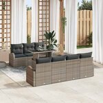 vidaXL Ensemble de canapé de jardin 8 Pièces Gris 100 x 55 x 73 cm
