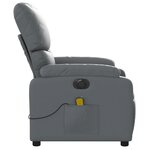 vidaXL Fauteuil de massage inclinable électrique gris similicuir