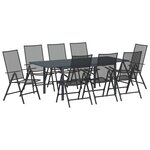 vidaXL Ensemble de salle à manger pour jardin 9 pc Anthracite Acier