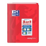 Cahier Easybook agrafé 17x22cm 96 pages grands carreaux 90g rouge x 10 OXFORD