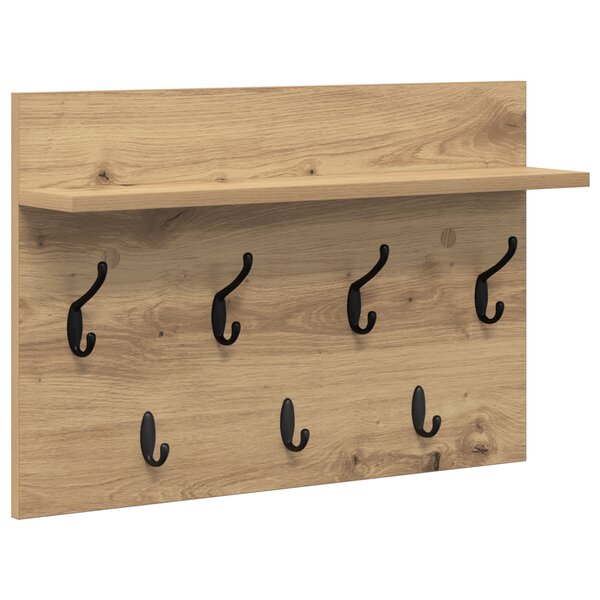 vidaXL Porte-manteau mural chêne artisanal 60 x 40 x 12 cm